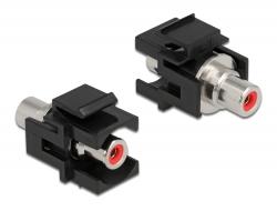 DELOCK Keystone Module RCA female > RCA female red / black (86741)