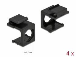 DELOCK Keystone cover black with 9.7 mm hole 4 pieces (86739)