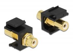 DELOCK Keystone Module RCA female>RCA female gold plated wht/blk (86746)