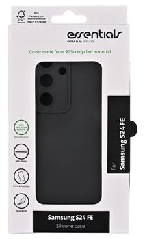 Essentials Samsung Galaxy S24 FE recycled silicone back cover, black (3052346)