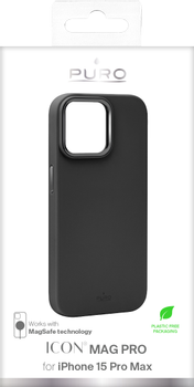 PURO iPhone 15 Pro Max silicon cover ICON MAG PRO, black (PUIPC15P67ICONMPBLK)