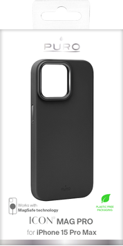 PURO iPhone 15 Pro Max silicone cover ICON MAG PRO, black (PUIPC15P67ICONMPBLK)