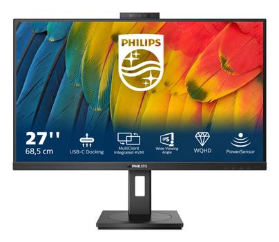 Philips 27" QHD IPS-skjerm,  USB-C-dokkingstasjon Popup-webkamera med Windows Hello (27B1U5601H/00)