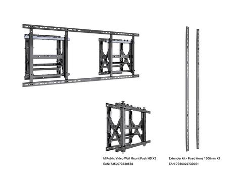 MULTIBRACKETS M Public Video Wall Mount Push HD 1600 XL (7350022739093)