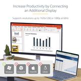 StarTech USB 3.0 to HDMI Adapter, 1080p (1920x1200),  Slim/ Compact USB to HDMI Display Adapter Converter for Monitor, USB Type-A External Video & Graphics Card, Black, Windows Only - USB to HDMI Adapter (USB32H (USB32HDES)