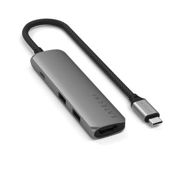 SATECHI 4-i-1 USB-portadapter for USB-C Slim Multiport (ST-P4SM)