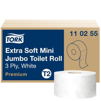 TORK 110255 Premium Mini Jumbo toiletpapir 3-lags T2 12rl (110255)