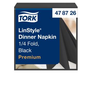 TORK 478726 Linstyle servietter 39x39cm sort 50stk (478726*12)
