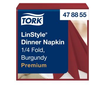 TORK 478855 Linstyle servietter 39x39cm bordeaux 50stk (478855*12)