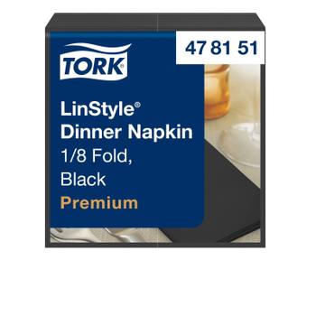 TORK 478151 Linstyle servietter 39x39cm sort 12x50stk (478151)