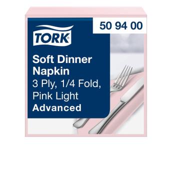 TORK 509400 Advanced Soft servietter 39x39cm lyserød 100stk (509400*12)