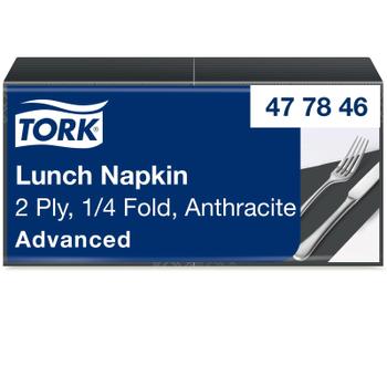 TORK 477846 Advanced servietter 33x33cm antracit 200stk (477846*10)