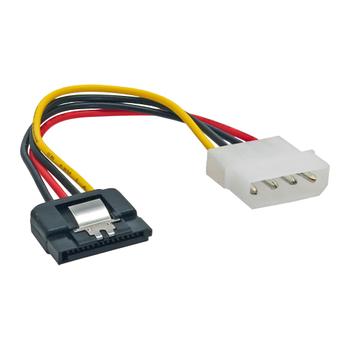 INLINE SATA Power Adapter Cable 4 Pin Molex to 15 Pin SATA with latch 0.3m (29670D)