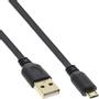 INLINE Micro USB 2.0 Flat Cable USB A to Micro-B black / gold 2m