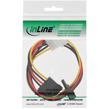 INLINE Internal Power Cable 1x Molex 4 Pin to 2x SATA Power 0.3m (29672C)
