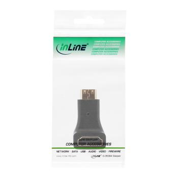 INLINE HDMI Adapter, A  auf Mini HDMI C, gewinkelt,  vergoldete K (17690K)