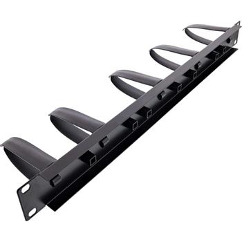 INLINE 19" cable management panel, 5 plastic brackets removable,  RAL 9005, black (19110W)