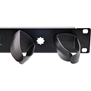 INLINE 19" cable management panel, 5 plastic brackets removable,  RAL 9005, black (19110W)