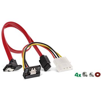 INLINE HDD/SSD mounting frame SET with SATA and power cable, angled, with screws (39950W)