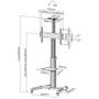 INLINE Height Adjustable TV Cart, for LED-TV 37"-70" (94-178cm),  max. 50kg (23170A)