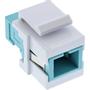 INLINE Fiber optical Keystone Snap-in adaptor white, simplex SC/SC, MM, aqua, ceramic sleeve