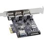 INLINE 3+1 Port USB 3.0 Host Controller PCIe with SATA Power and LP Bracket (76662C)