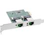 INLINE Dual Gigabit Network Interface Card, PCI Express, 2x 1Gb/s, PCIe x1, incl. low-profile slot bracket