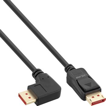 INLINE DisplayPort 1.4 cable, 8K4K, right angled, black/ gold,  1m (17151R)