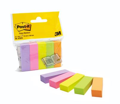 3M Post-it Indexmarkører 15x50 papir ass. neon (5) (7100172770*6)