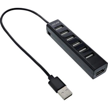 INLINE USB 2.0 7 Port Hub, Type-A male to 7x Type-A female, black (33293D)