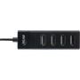 INLINE USB 2.0 4-Port Hub, Type-A male to 4x Type-A female, black, 30cm, slim design (33293H)