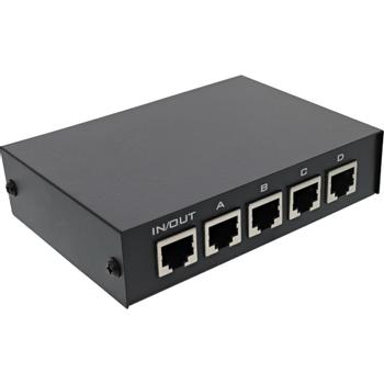 INLINE RJ45 switch manual, 1 to 4, 5x RJ45 socket (60606B)