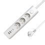 MICROCONNECT 3-way USB Schuko Power Strip 