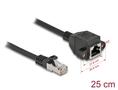DELOCK Extension S/FTP RJ45 plug to RJ45 jack Cat.6A 25 cm black