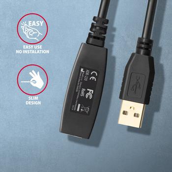 AXAGON ADR-220 USB 2.0 A-M -> A-F aktives Verlängerungs‑/ Repeater‑Kabel 20m (ADR-220)