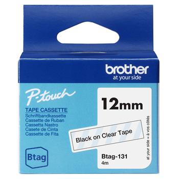 BROTHER BTAG131 12MM BLACK ON CLEAR TAPE (BTAG131)
