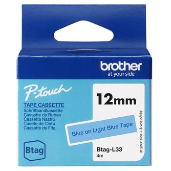 BROTHER BTAGL33 12MM BLUE ON LIGHT BLUE TAPE (BTAGL33)