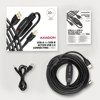 AXAGON ADR-220B USB 2.0 A-M -> B-M actives Connecting/ Repeater Kabel 20m (ADR-220B)