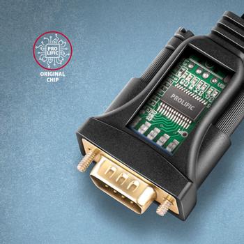 AXAGON ADS-1PSN USB-A 2.0 - serial RS-232 DB9-M Prolific adapter cable 1.5m - Adapter - Digital/ Daten Serien-Kabel Schwarz 1,5 m USB Typ-A (ADS-1PSN)