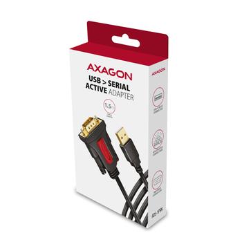 AXAGON ADS-1PSN USB-A 2.0 - serial RS-232 DB9-M Prolific adapter cable 1.5m - Adapter - Digital/ Daten Serien-Kabel Schwarz 1,5 m USB Typ-A (ADS-1PSN)