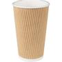 ABENA Kaffebæger, ABENA Gastro, 13,5cm, Ø9cm, 48 cl, brun, pap/PE, 16 oz, Ripple Wall