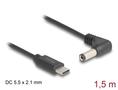 DELOCK USB-C Power Cable to DC 5.5 x 2.1 mm male angled 1.5 m