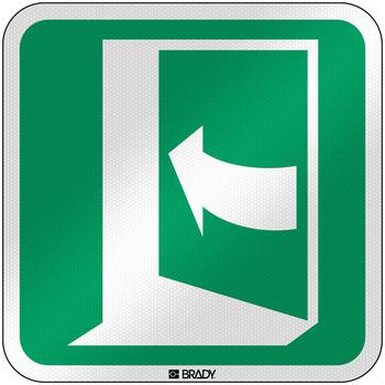 BRADY ISO Safety Sign - Door opens (E/E022/NT/RFL-390X390-1)