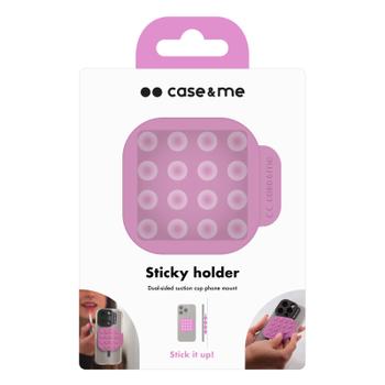 Case & Me Silicone dual-sided suction cup holder, pink (CMSILSUCTION3)