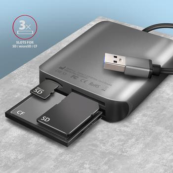 AXAGON CRE-S3 External Kartenleser USB-A 3.2 Gen 1 3-slot & lun SD/ microSD/ CF (CRE-S3)