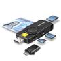 AXAGON CRE-SMP2A USB Smart card & SD/microSD/SIM PocketReader Smart-Card-Lesegerät Drinnen USB 2.0 Schwarz