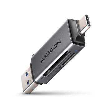 AXAGON CRE-DAC SuperSpeed USB-C + USB-A Kartenleser 5 Gbps 2-slot & lun SD/ microSD (CRE-DAC)