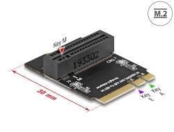 DELOCK Adapter M.2 key A+E male to key M slot angled with holder (64137)