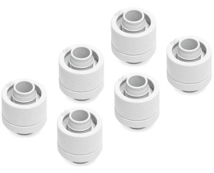 ALPHACOOL Eiszapfen 16/10 mm Anschraubtülle G1/4, 6-Pack - weiß (17625)