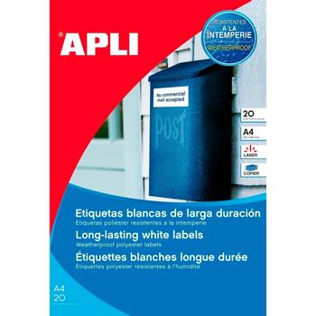 APLI polyester etiketter 105x148mm hvid (1227)